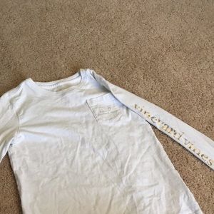 White and gold, long sleeve shirt
